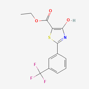 molecular formula C13H10F3NO3S B1304755 乙酸4-羟基-2-[3-(三氟甲基)苯基]-1,3-噻唑-5-羧酸乙酯 CAS No. 240800-53-7