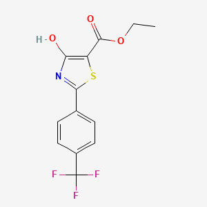 molecular formula C13H10F3NO3S B1304756 乙酸4-羟基-2-[4-(三氟甲基)苯基]-1,3-噻唑-5-羧酸乙酯 CAS No. 227199-08-8