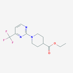 molecular formula C13H16F3N3O2 B1304760 Ethyl 1-[4-(trifluoromethyl)pyrimidin-2-yl]piperidine-4-carboxylate CAS No. 215654-84-5