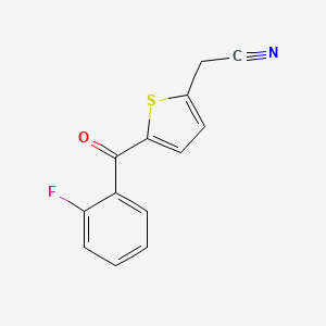 molecular formula C13H8FNOS B1304764 2-[5-(2-Fluorobenzoyl)-2-thienyl]acetonitrile CAS No. 303144-50-5
