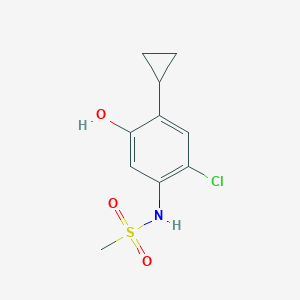 molecular formula C10H12ClNO3S B13047681 N-(2-Chloro-4-cyclopropyl-5-hydroxyphenyl)methanesulfonamide 