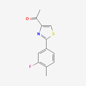 molecular formula C12H10FNOS B1304806 1-[2-(3-Fluoro-4-methylphenyl)-1,3-thiazol-4-YL]ethan-1-one CAS No. 228581-94-0