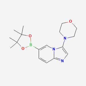 molecular formula C17H24BN3O3 B13048115 4-(6-(4,4,5,5-Tetramethyl-1,3,2-dioxaborolan-2-YL)imidazo[1,2-A]pyridin-3-YL)morpholine 
