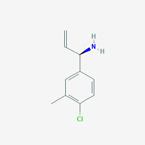 molecular formula C10H12ClN B13048256 (1R)-1-(4-Chloro-3-methylphenyl)prop-2-enylamine 
