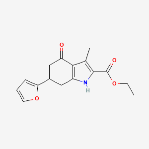 molecular formula C16H17NO4 B1304833 ethyl 6-(2-furyl)-3-methyl-4-oxo-4,5,6,7-tetrahydro-1H-indole-2-carboxylate CAS No. 27463-52-1