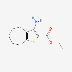 molecular formula C12H17NO2S B13048443 Ethyl 3-amino-5,6,7,8-tetrahydro-4H-cyclohepta[B]thiophene-2-carboxylate 