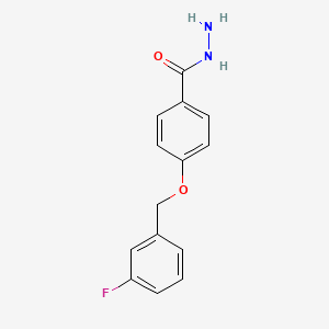molecular formula C14H13FN2O2 B1304860 4-[(3-Fluorobenzyl)oxy]benzenecarbohydrazide CAS No. 886361-23-5