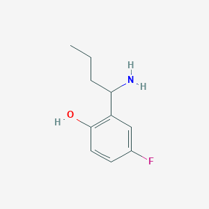 molecular formula C10H14FNO B13048637 2-(1-Aminobutyl)-4-fluorophenol 