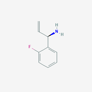 molecular formula C9H10FN B13048697 (1R)-1-(2-Fluorophenyl)prop-2-enylamine 