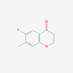 molecular formula C10H9FO2 B13048815 6-Fluoro-7-methylchroman-4-one 