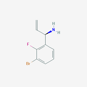molecular formula C9H9BrFN B13048852 (1R)-1-(3-Bromo-2-fluorophenyl)prop-2-enylamine 