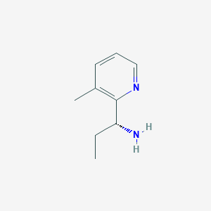 molecular formula C9H14N2 B13048951 (1R)-1-(3-Methyl(2-pyridyl))propylamine 
