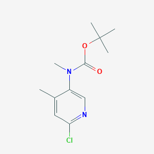 molecular formula C12H17ClN2O2 B13049269 Tert-butyl (6-chloro-4-methylpyridin-3-YL)(methyl)carbamate 