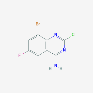 molecular formula C8H4BrClFN3 B13049784 8-Bromo-2-chloro-6-fluoroquinazolin-4-amine 