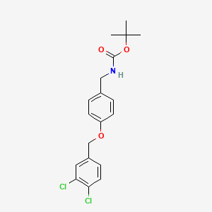 molecular formula C19H21Cl2NO3 B13050044 Tert-butyl (4-((3,4-dichlorobenzyl)oxy)benzyl)carbamate 