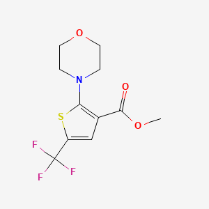molecular formula C11H12F3NO3S B13050102 Methyl 2-morpholino-5-(trifluoromethyl)thiophene-3-carboxylate 
