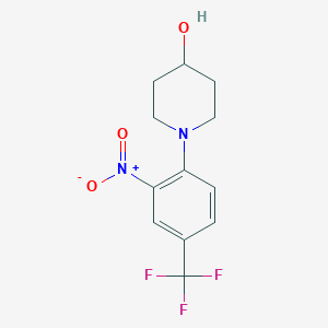 molecular formula C12H13F3N2O3 B1305027 1-[2-Nitro-4-(trifluoromethyl)phenyl]piperidin-4-ol CAS No. 702650-29-1