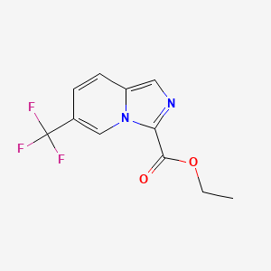 molecular formula C11H9F3N2O2 B13050354 Ethyl 6-(trifluoromethyl)imidazo[1,5-A]pyridine-3-carboxylate 