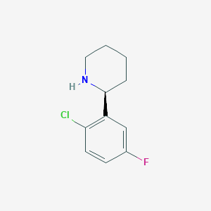 molecular formula C11H13ClFN B13050440 (S)-2-(2-Chloro-5-fluorophenyl)piperidine 