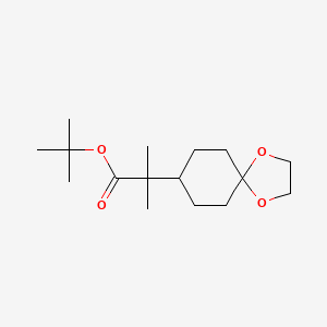 molecular formula C16H28O4 B13050558 Tert-butyl 2-methyl-2-(1,4-dioxaspiro[4.5]decan-8-YL)propanoate 