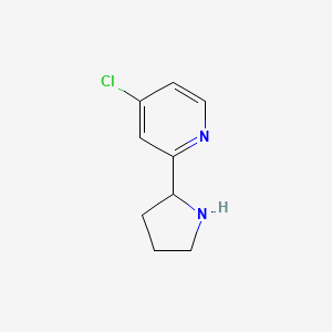 molecular formula C9H11ClN2 B13050764 4-Chloro-2-(pyrrolidin-2-yl)pyridine 