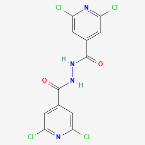 molecular formula C12H6Cl4N4O2 B1305089 2,6-dichloro-N'-(2,6-dichloropyridine-4-carbonyl)pyridine-4-carbohydrazide 