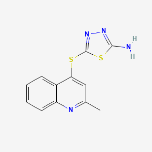 5-[(2-Methyl-4-quinolyl)thio]-1,3,4-thiadiazol-2-amine