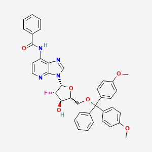 molecular formula C39H35FN4O6 B13051078 N-(3-((2R,3S,4R,5R)-5-((Bis(4-methoxyphenyl)(phenyl)methoxy)methyl)-3-fluoro-4-hydroxytetrahydrofuran-2-YL)-3H-imidazo[4,5-B]pyridin-7-YL)benzamide 