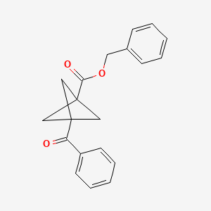 molecular formula C20H18O3 B13051345 Benzyl 3-benzoylbicyclo[1.1.1]pentane-1-carboxylate 