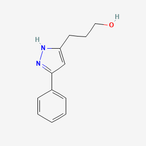 molecular formula C12H14N2O B1305140 3-(3-phenyl-1H-pyrazol-5-yl)propan-1-ol CAS No. 69706-74-7