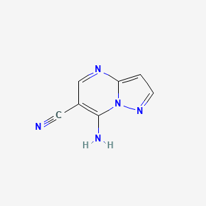 molecular formula C7H5N5 B1305152 7-Aminopyrazolo[1,5-a]pyrimidine-6-carbonitrile CAS No. 89975-57-5