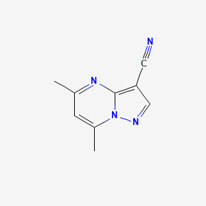 molecular formula C9H8N4 B1305182 5,7-Dimethylpyrazolo[1,5-a]pyrimidine-3-carbonitrile CAS No. 43024-16-4