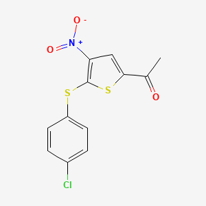 molecular formula C12H8ClNO3S2 B1305186 1-[5-(4-Chlorophenyl)sulfanyl-4-nitrothiophen-2-yl]ethanone 