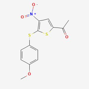 molecular formula C13H11NO4S2 B1305187 1-[5-(4-Methoxy-phenylsulfanyl)-4-nitro-thiophen-2-yl]-ethanone 