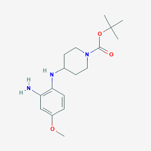 molecular formula C17H27N3O3 B13051872 Tert-butyl 4-(2-amino-4-methoxyphenyl-amino)piperidine-1-carboxylate 