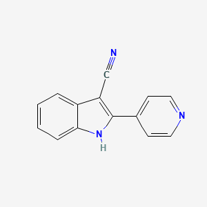 molecular formula C14H9N3 B13051885 2-(Pyridin-4-YL)-1H-indole-3-carbonitrile 