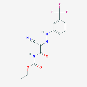 molecular formula C13H11F3N4O3 B1305198 ethyl N-(2-cyano-2-{2-[3-(trifluoromethyl)phenyl]hydrazono}acetyl)carbamate 