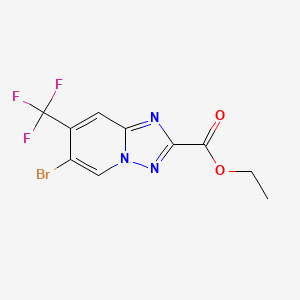 molecular formula C10H7BrF3N3O2 B13052104 Ethyl 6-bromo-7-(trifluoromethyl)-[1,2,4]triazolo[1,5-a]pyridine-2-carboxylate 