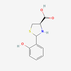 molecular formula C10H11NO3S B1305221 (4R)-2-(2-hydroxyphenyl)-1,3-thiazolidine-4-carboxylic acid CAS No. 201942-90-7