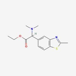 molecular formula C14H18N2O2S B13052295 Ethyl 2-(dimethylamino)-2-(2-methylbenzo[D]thiazol-5-YL)acetate 