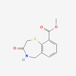 molecular formula C11H11NO3S B13052366 Methyl 3-oxo-2,3,4,5-tetrahydrobenzo[F][1,4]thiazepine-9-carboxylate 