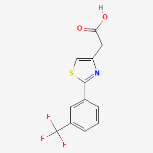 molecular formula C12H8F3NO2S B1305240 2-{2-[3-(Trifluoromethyl)phenyl]-1,3-thiazol-4-yl}acetic acid CAS No. 886361-94-0