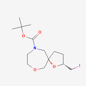 molecular formula C14H24INO4 B13052522 Racemic-(2R,5R)-Tert-Butyl 2-(Iodomethyl)-1,7-Dioxa-10-Azaspiro[4.6]Undecane-10-Carboxylate 