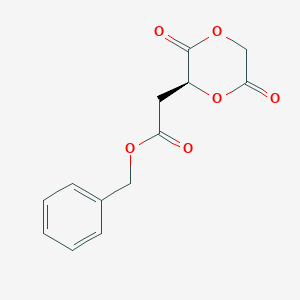 molecular formula C13H12O6 B13052562 Benzyl (S)-2-(3,6-dioxo-1,4-dioxan-2-YL)acetate 