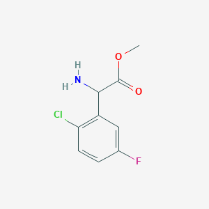 molecular formula C9H9ClFNO2 B13052639 Methyl 2-amino-2-(2-chloro-5-fluorophenyl)acetate hcl 