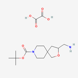 molecular formula C16H28N2O7 B13052647 tert-Butyl 3-(aminomethyl)-2-oxa-8-azaspiro[4.5]decane-8-carboxylate oxalate 