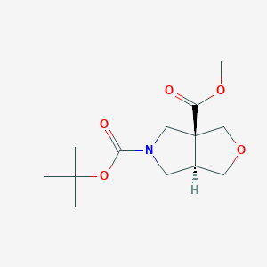molecular formula C13H21NO5 B13052702 Cis-5-Tert-Butyl 3A-Methyl Tetrahydro-1H-Furo[3,4-C]Pyrrole-3A,5(3H)-Dicarboxylate 