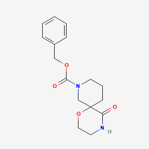 molecular formula C16H20N2O4 B13052973 Benzyl 5-oxo-1-oxa-4,8-diazaspiro[5.5]undecane-8-carboxylate 