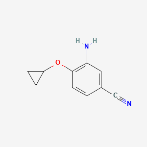 molecular formula C10H10N2O B13053214 3-Amino-4-cyclopropoxybenzonitrile 