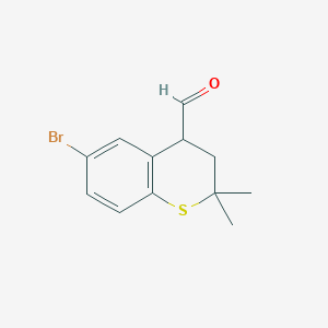 molecular formula C12H13BrOS B13053231 6-Bromo-2,2-dimethylthiochroman-4-carbaldehyde CAS No. 2089649-58-9